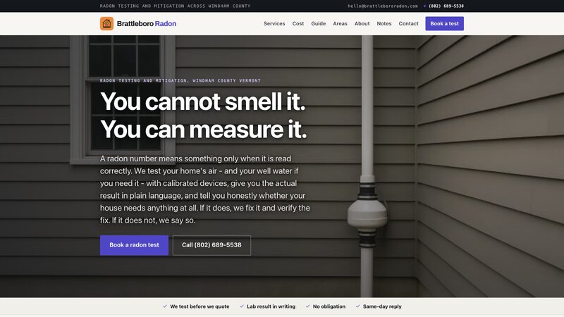 Brattleboro Radon homepage