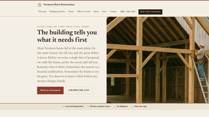 Vermont Barn Restoration homepage