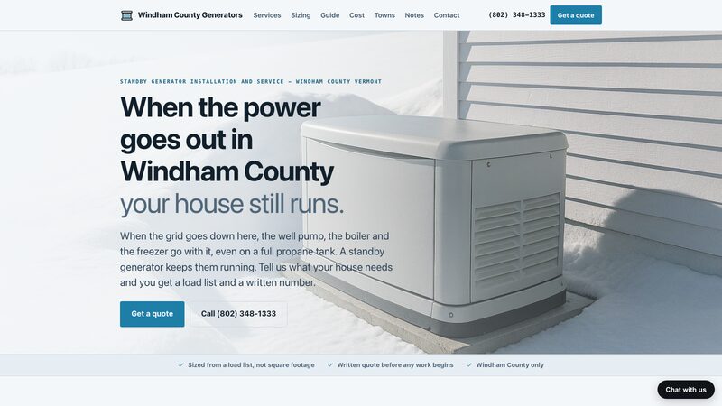 Windham County Generators homepage