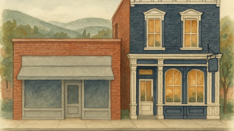 Custom-coded vs Shopify - conceptual comparison illustration - Brattleboro Local