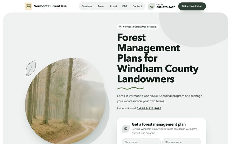 The Vermont Current Use website home page