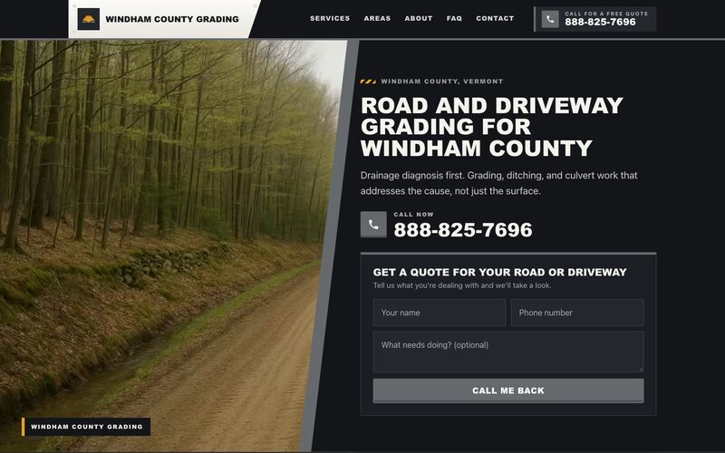 The Windham County Grading website home page